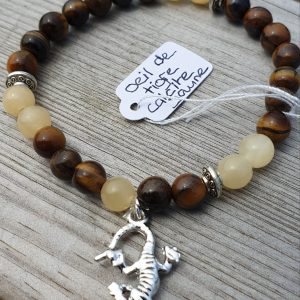 Oeil de tigre et calcite jaune