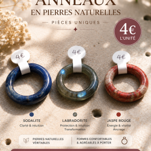Anneaux pierres naturelles